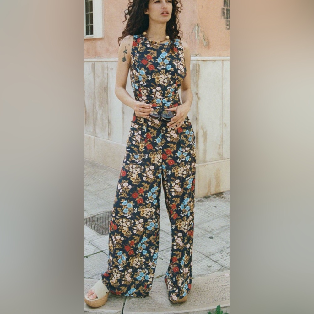 Spell Flora Jumpsuit Floral Anthropologie Size XS